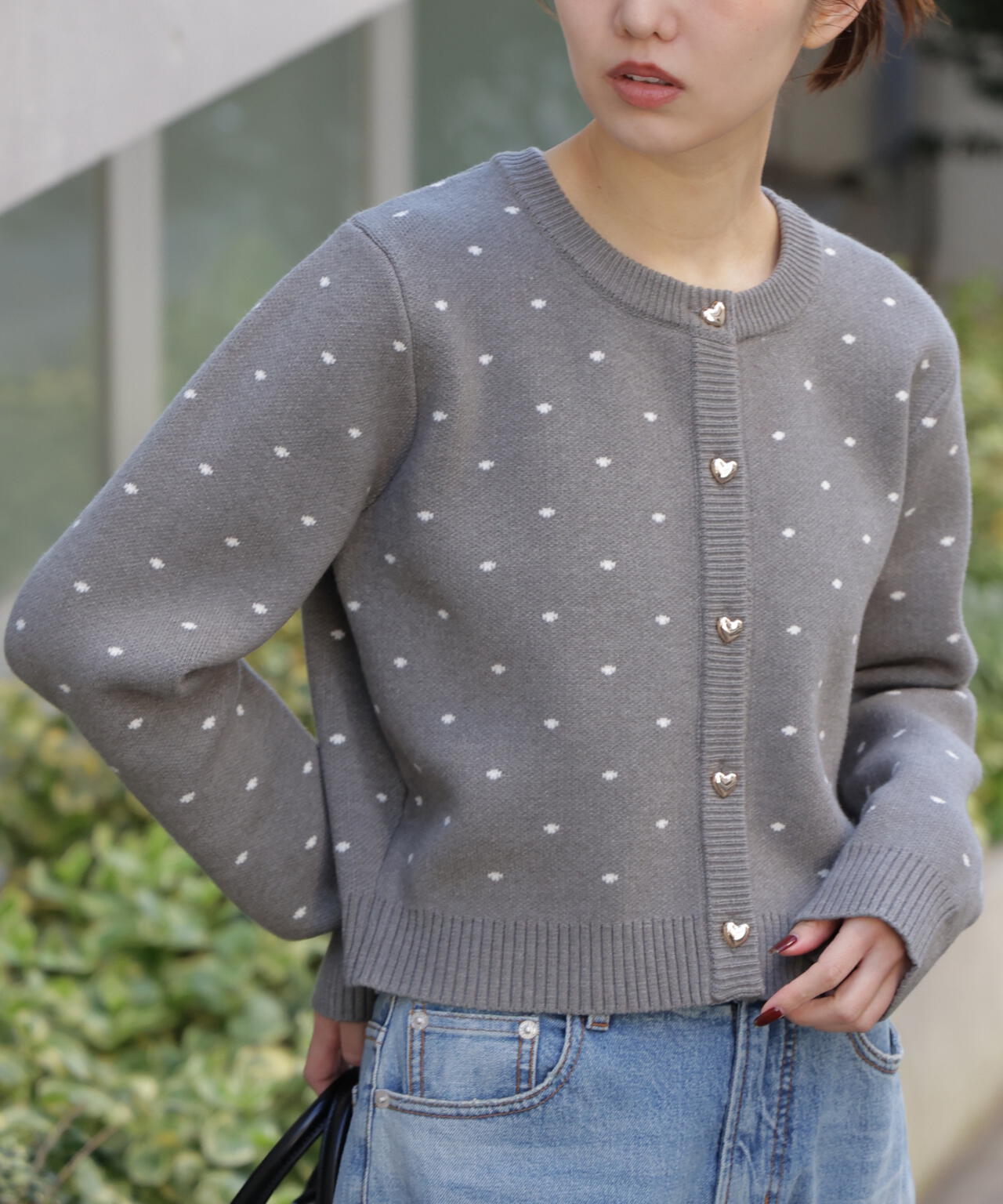 美品✨プリーツプリーズ　カーディガン　透かし　ドット　水玉　黒　サイズ4 SEN TOKYO カーディガン 水玉ドット カーディガン レディース メンズ