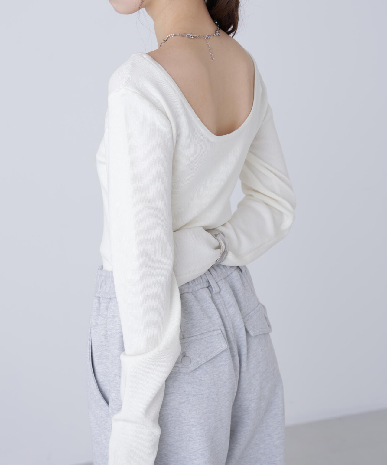 【MFM】バックオープンニット