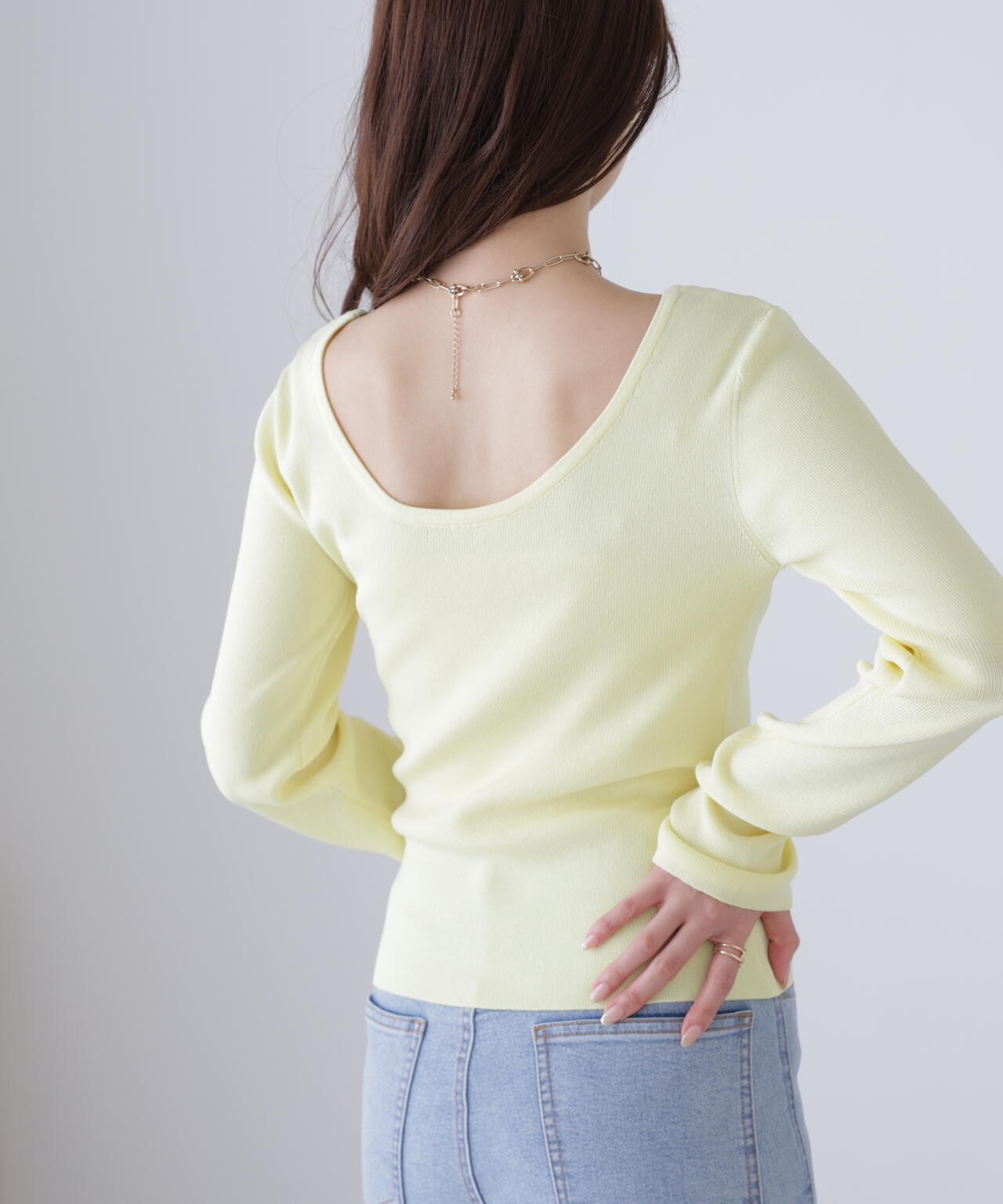 【MFM】バックオープンニット