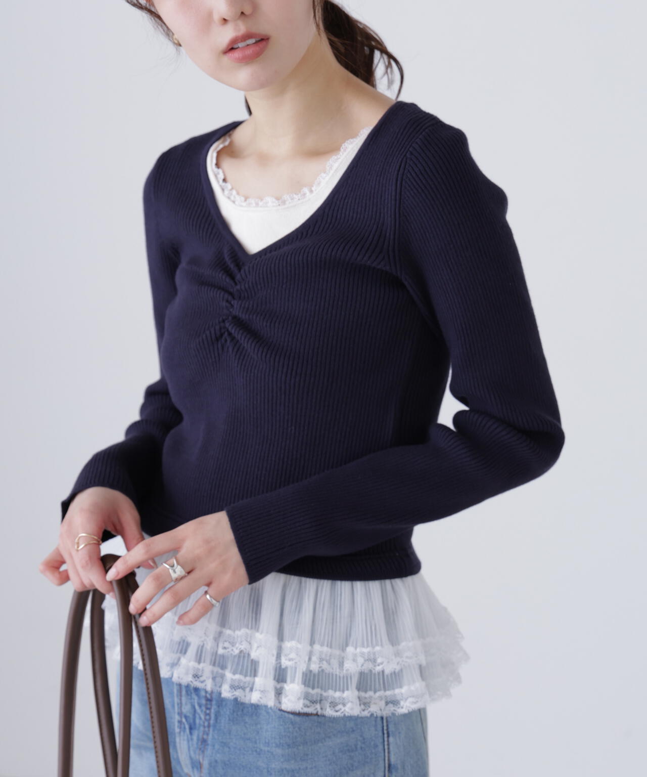 レイヤードデザインリブニット | FREE'S MART（フリーズマート