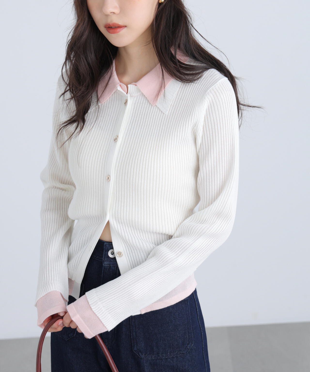 【RIO企画】レイヤー襟ポロリブニット〈MFM〉