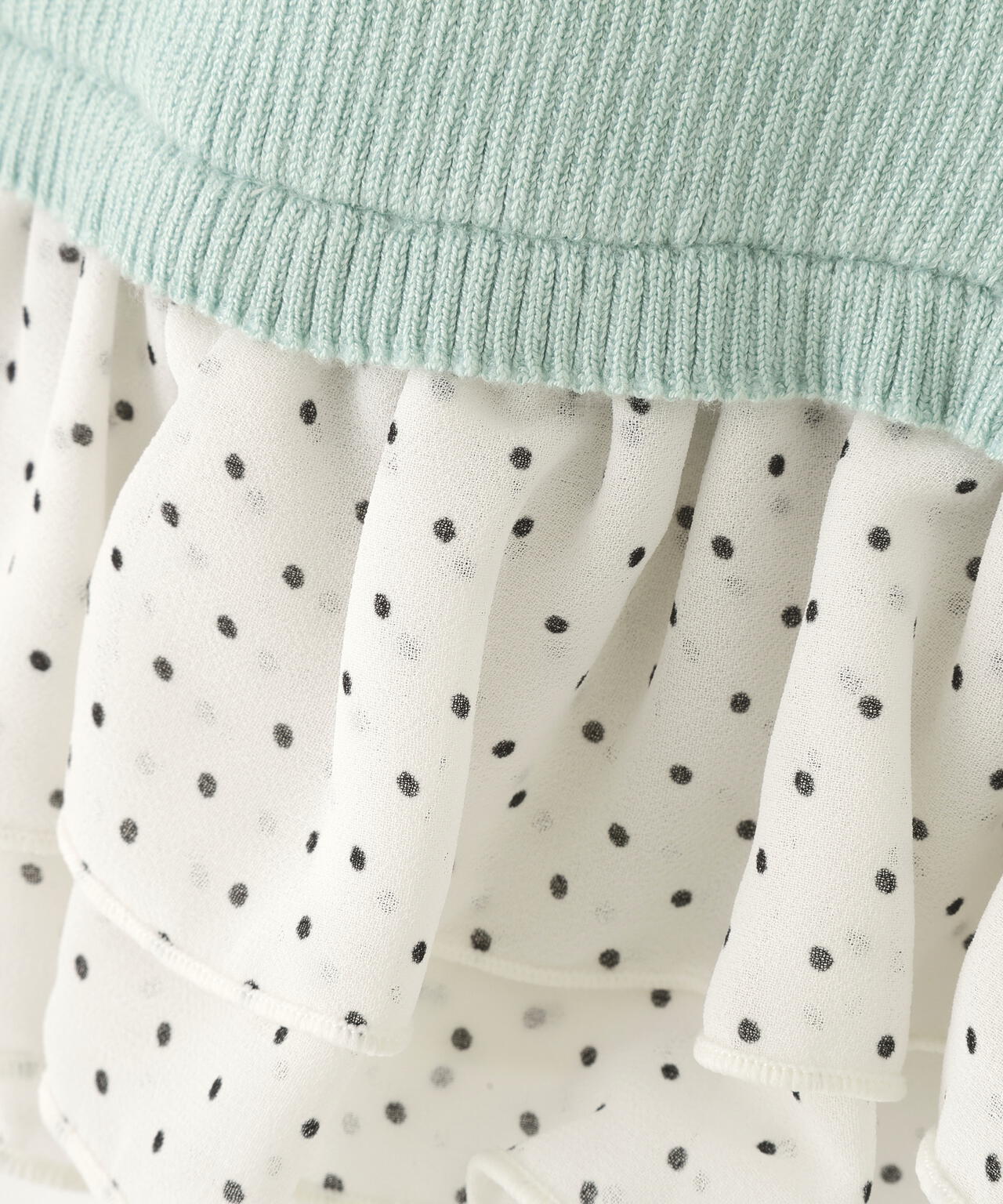 ドットフリルレイヤードニット