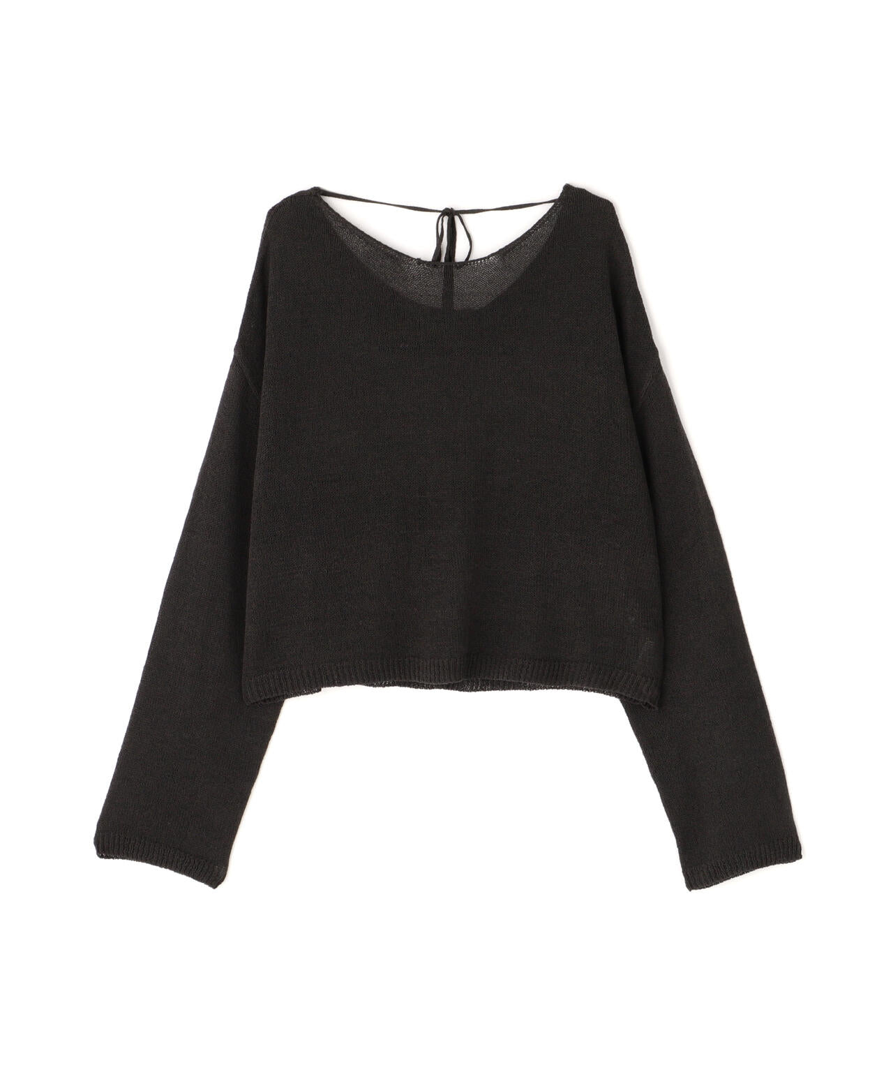 透かしあみ天竺短丈ニット