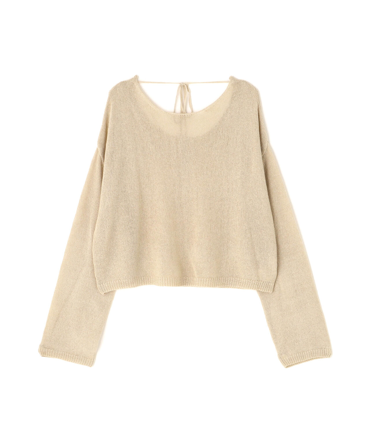 透かしあみ天竺短丈ニット