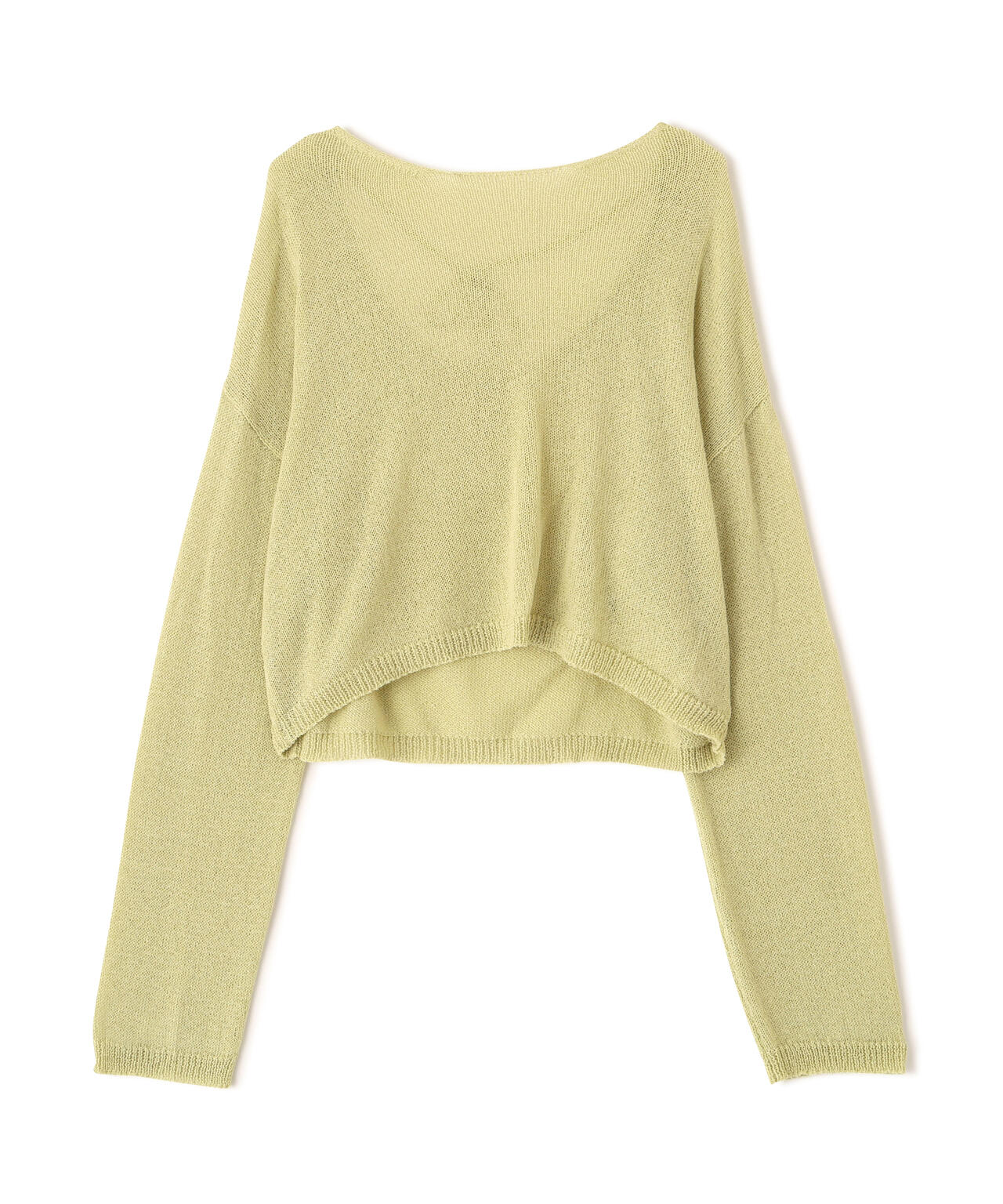 透かしあみ天竺短丈ニット