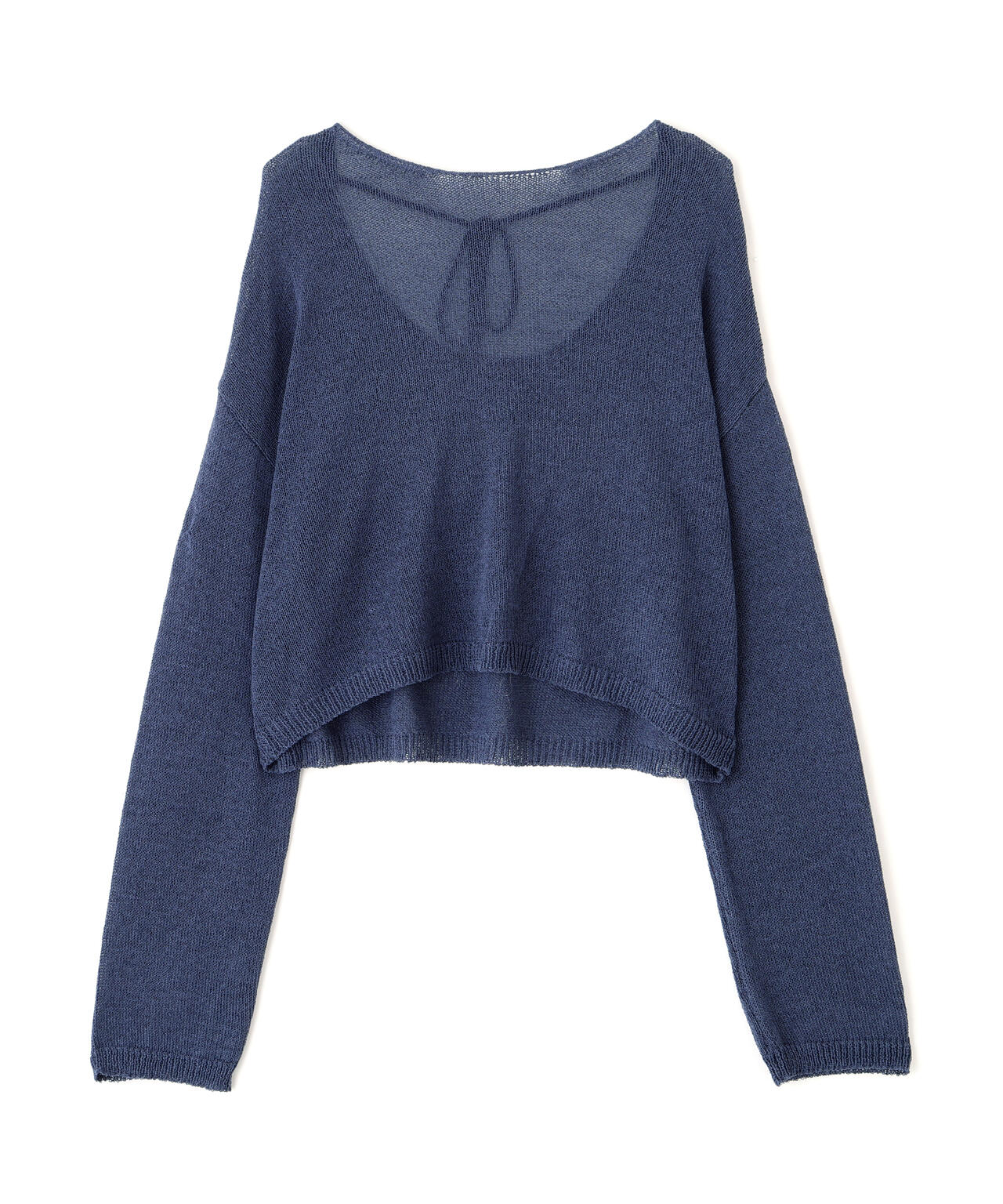 透かしあみ天竺短丈ニット