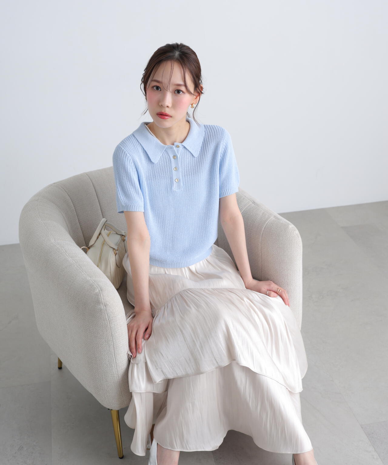 はかな企画】〈MFM〉金ボタンクロップドポロニット | FREE'S MART