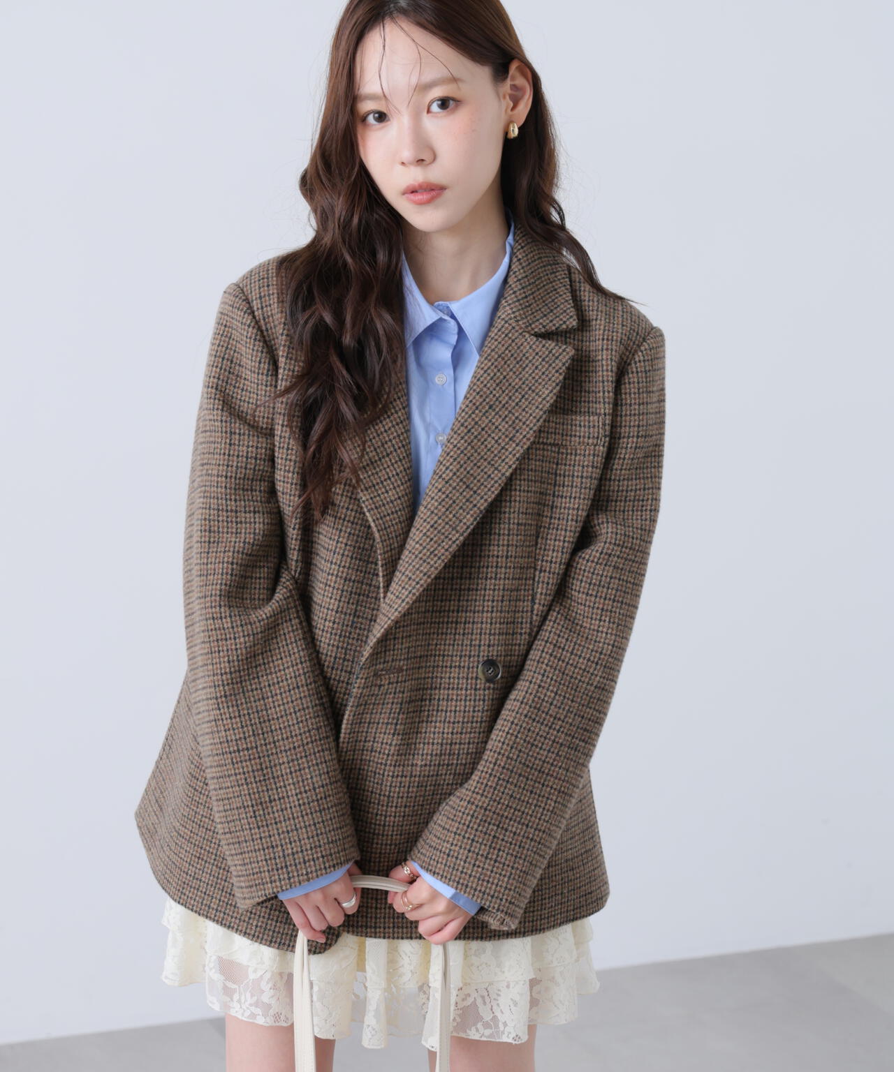 ウール混ガンクラブダブルブレストジャケット | FREE'S MART（フリーズ