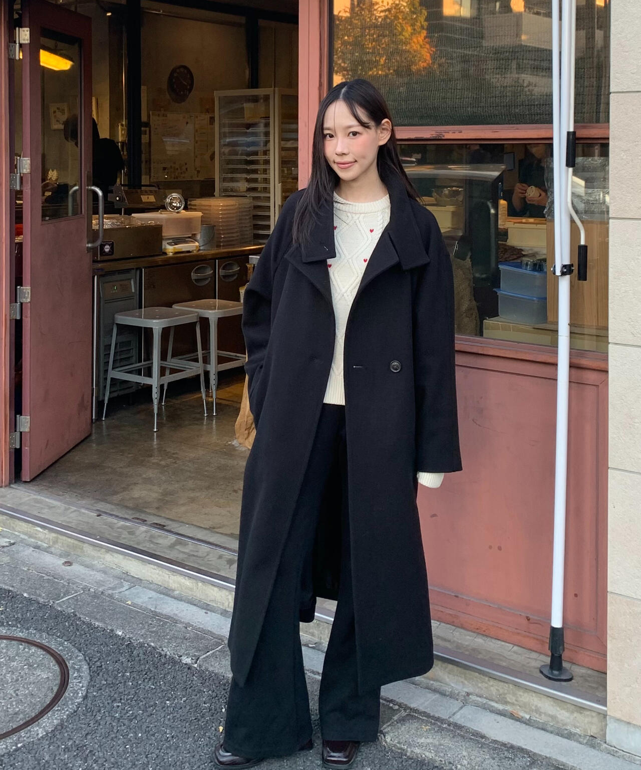 低身長サイズ/Sシリーズ]スタンドカラーメルトンロングコート | FREE'S