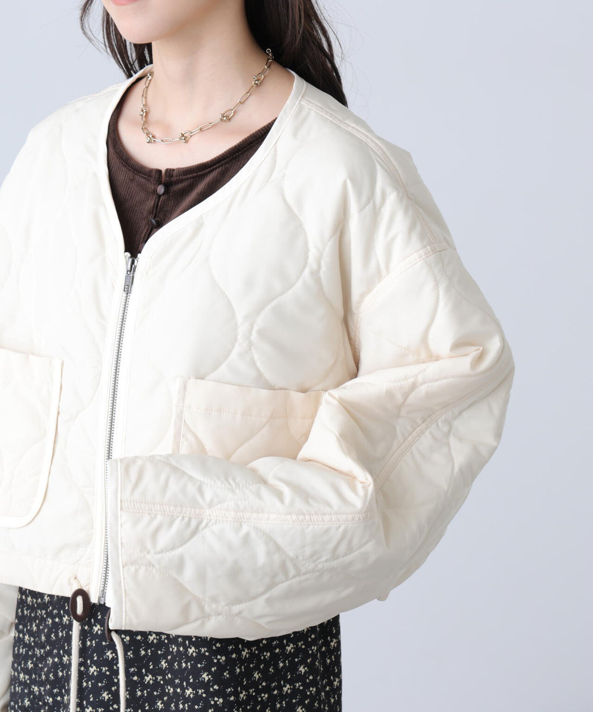 キルティングショートブルゾン