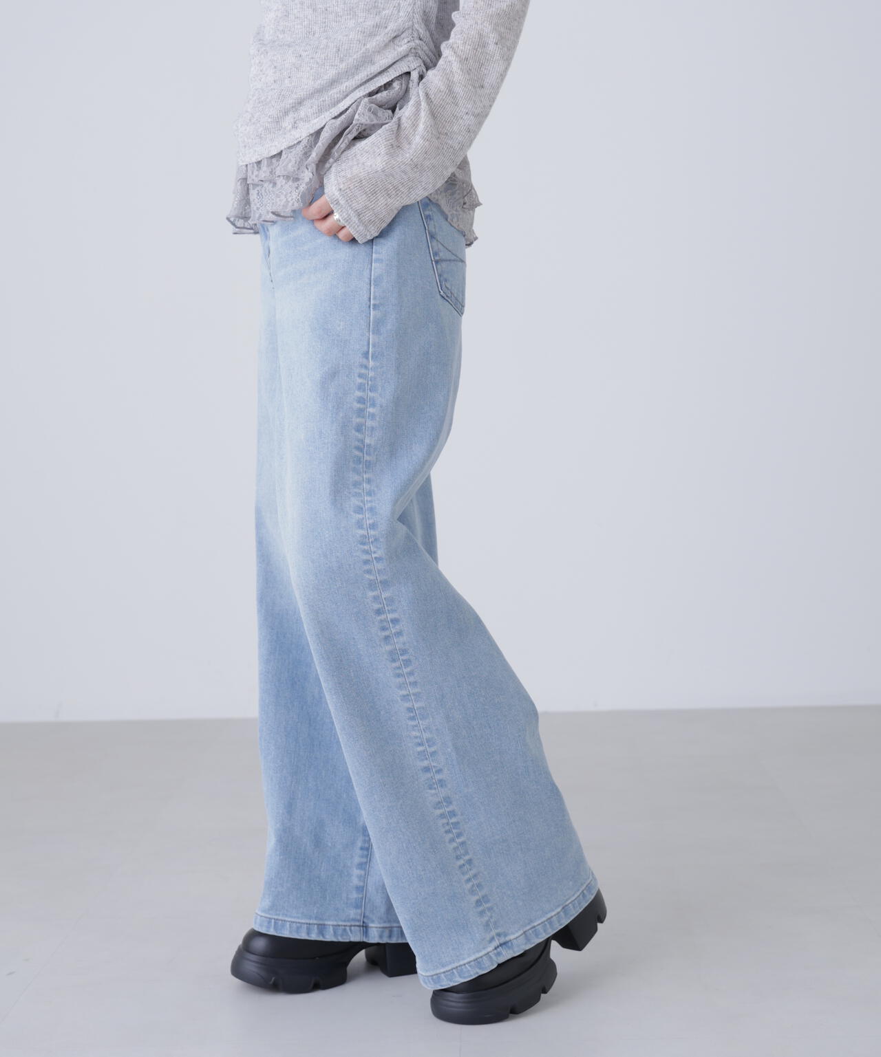 〈SOMETHING〉LISAワイドデニムパンツ XS別注