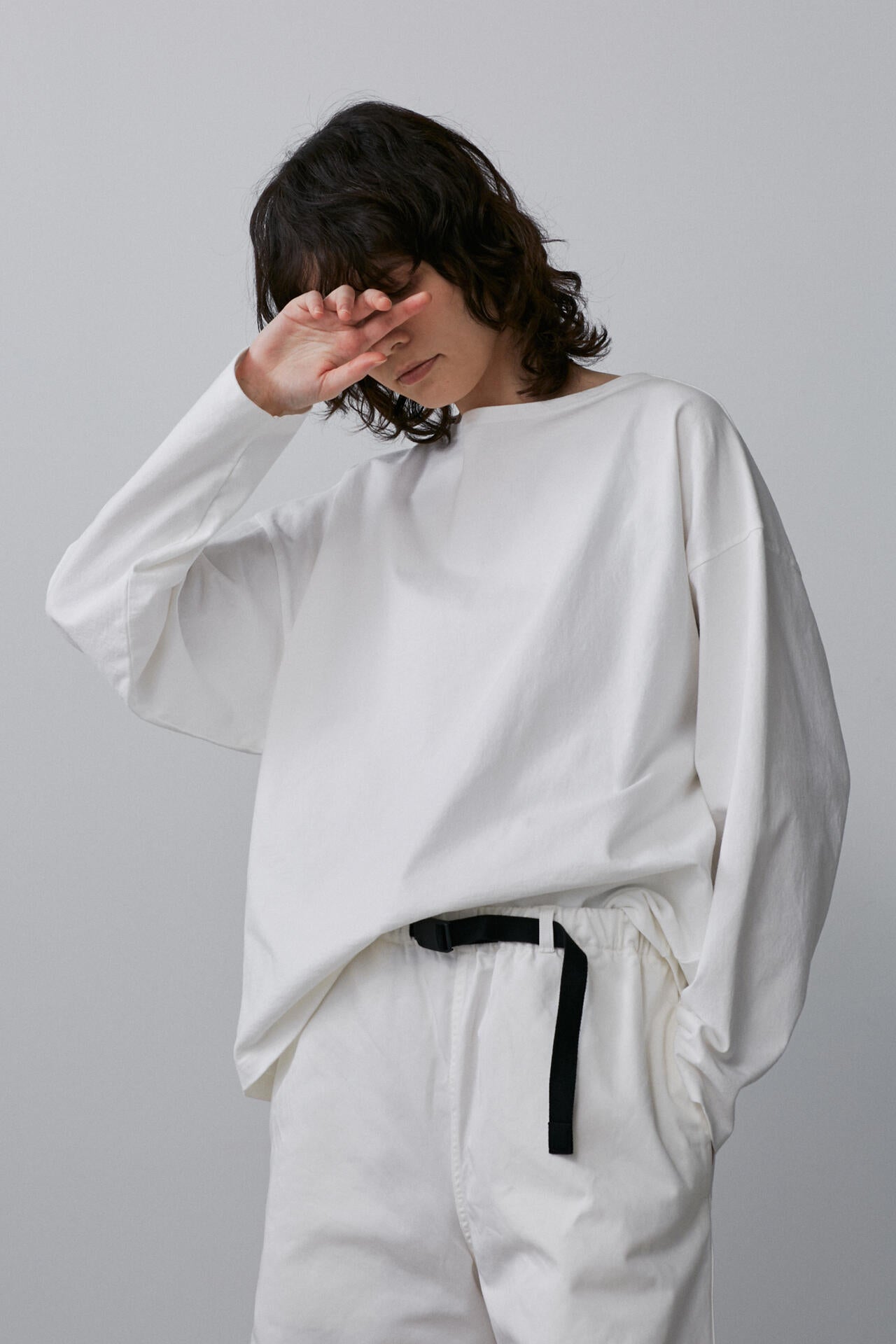 Y / ORGANIC COTTON JERSEY BOAT NECK PULL OVER