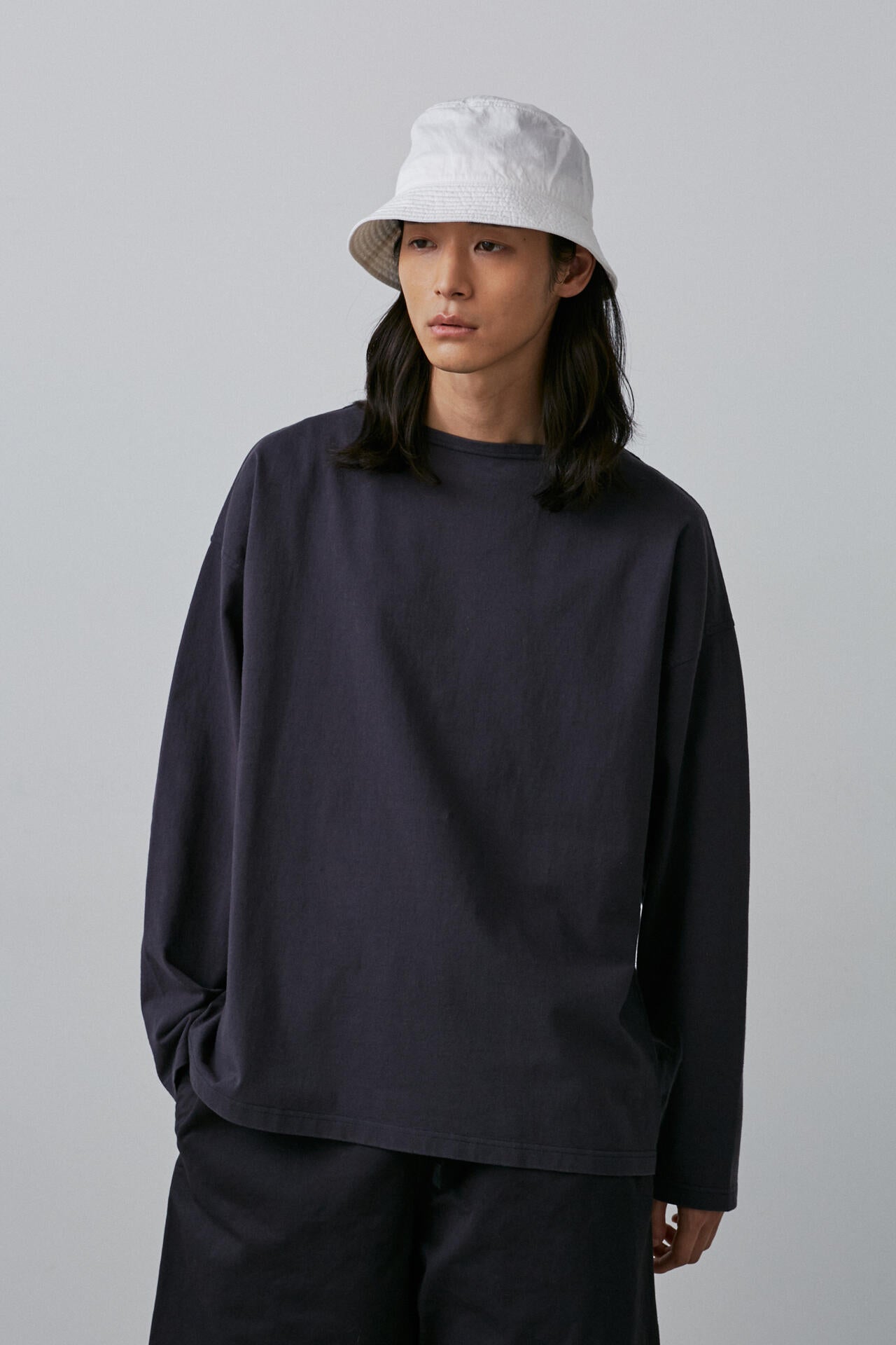 Y / ORGANIC COTTON JERSEY BOAT NECK PULL OVER