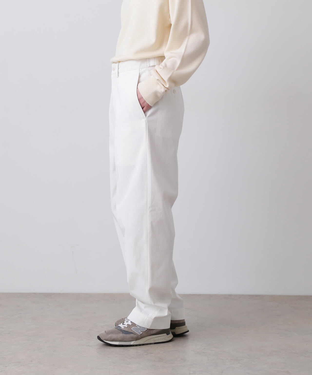 Ｙ / ORGANIC COTTON / RECYCLE POLYESTER TWILL ADJUSTER  TROUSERS