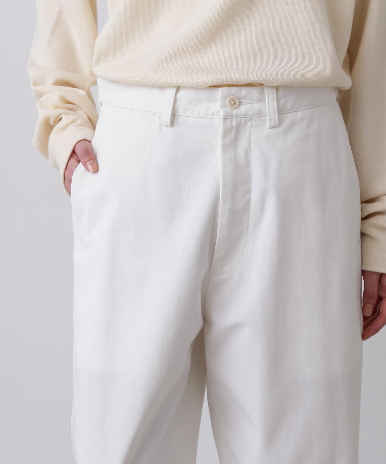 Ｙ / ORGANIC COTTON / RECYCLE POLYESTER TWILL ADJUSTER  TROUSERS