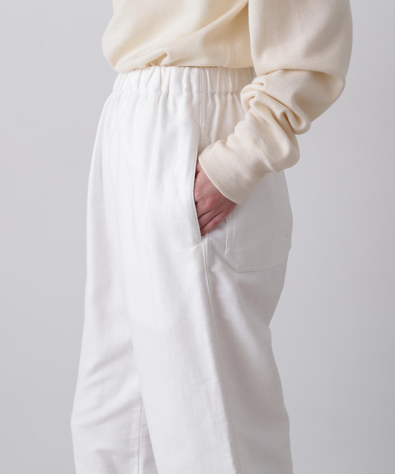 Y / ORGANIC COTTON SOFT MOLESKIN TAPERED EASY TROUSERS | YLÈVE