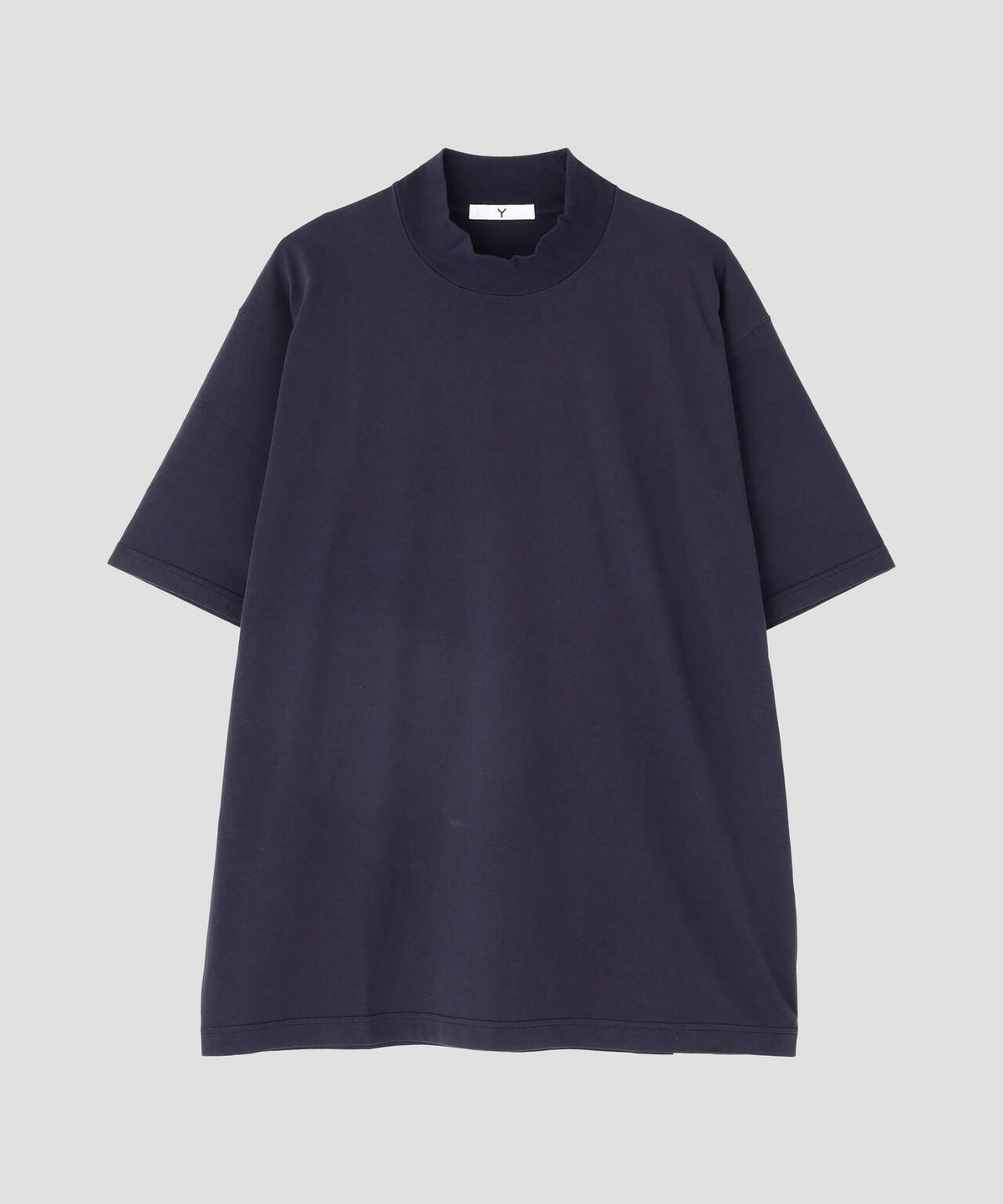 Y / ORGANIC COTTON JERSEY MOCK NECK SHORT SLEEVE T‐SHIRT | YLÈVE 