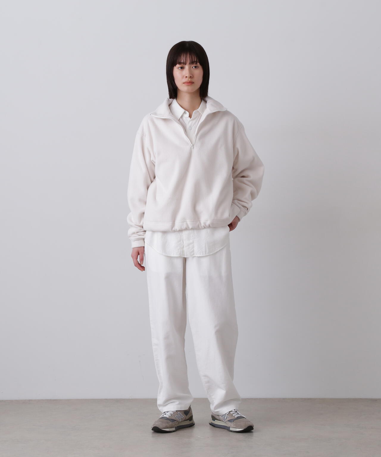 Y / RECYCLE POLYESTER FLEECE HALF ZIP PULL OVER | YLÈVE（イレーヴ