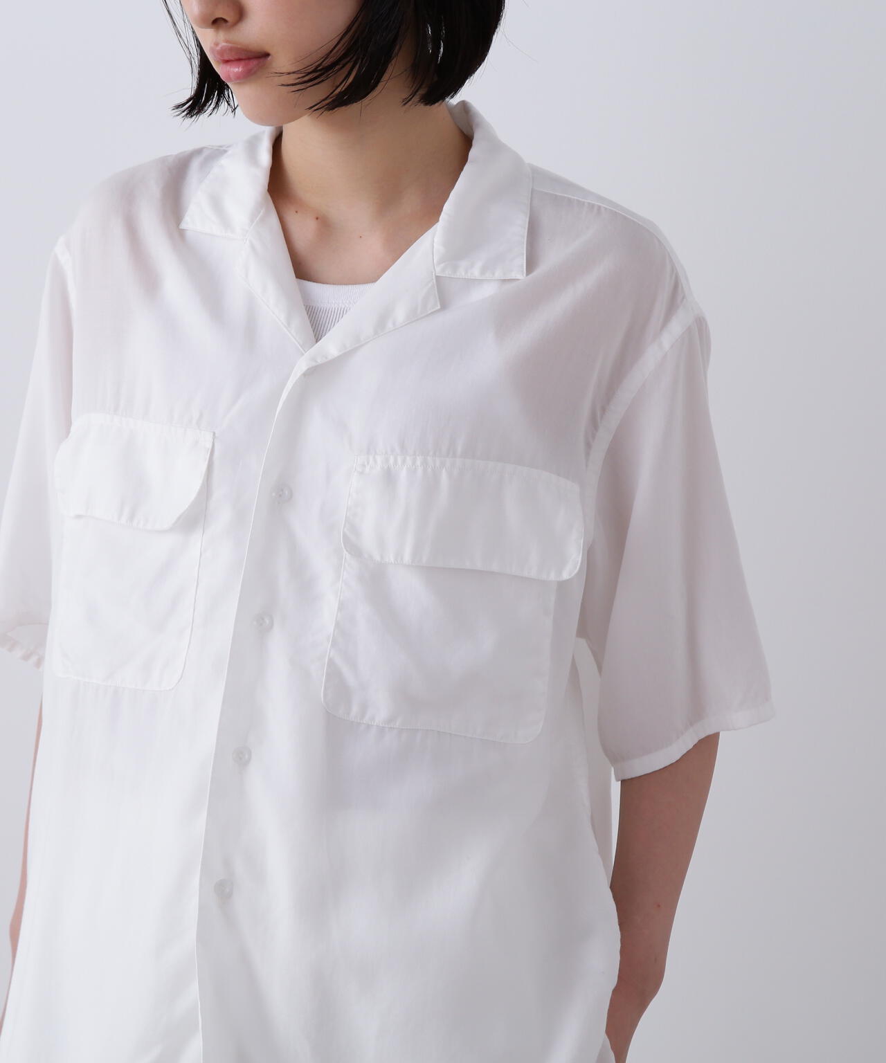 Y / TENCEL POPLIN OPEN COLLAR SHIRT | YLÈVE（イレーヴ） ｜【公式