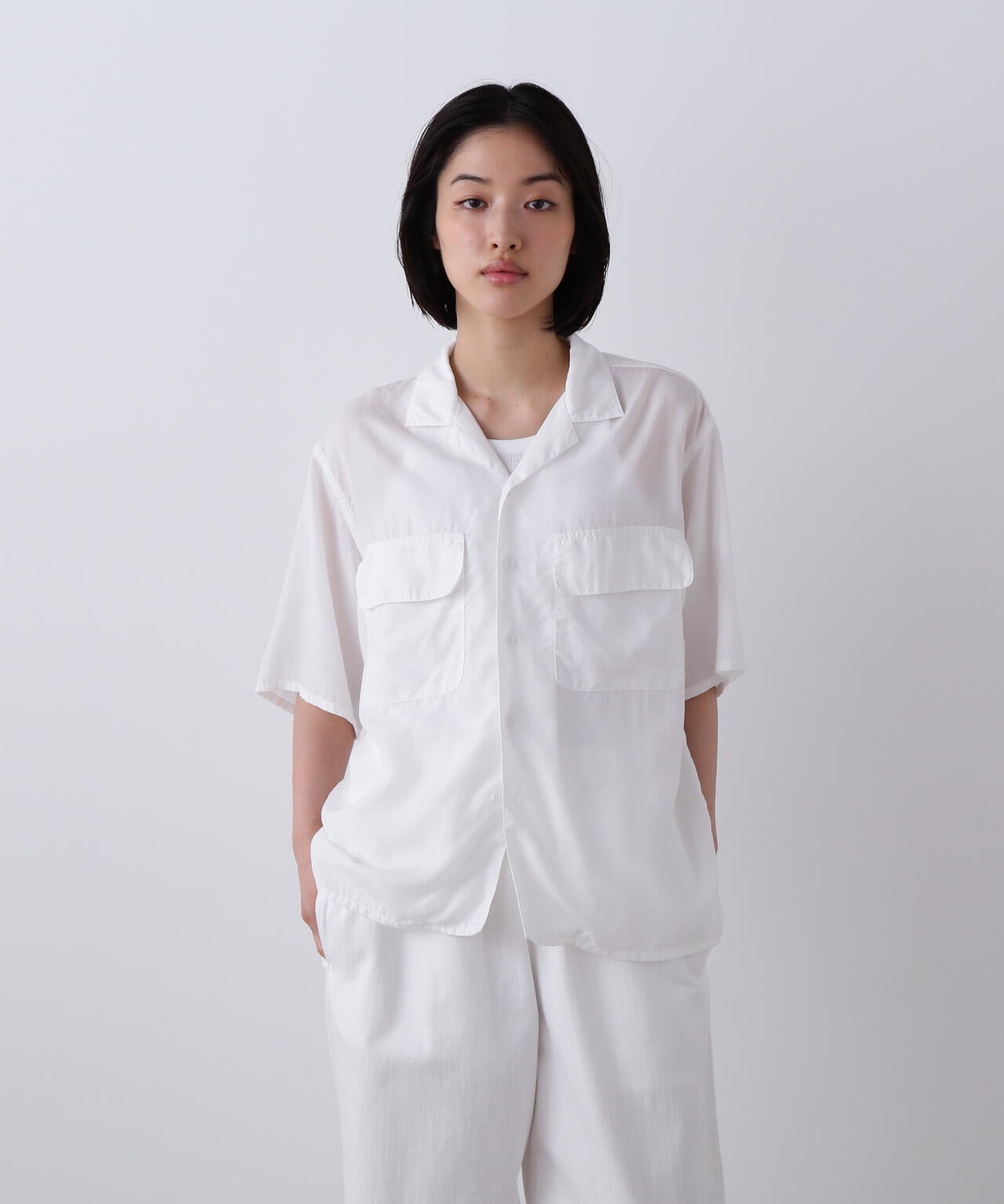 Y / TENCEL POPLIN OPEN COLLAR SHIRT | YLÈVE（イレーヴ） ｜【公式
