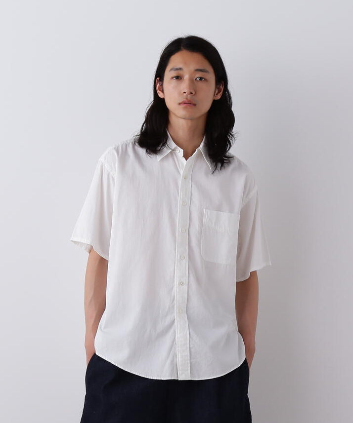 Ｙ / ORGANIC COTTON WASHER SATIN SHORT SLEEVE SHIRT