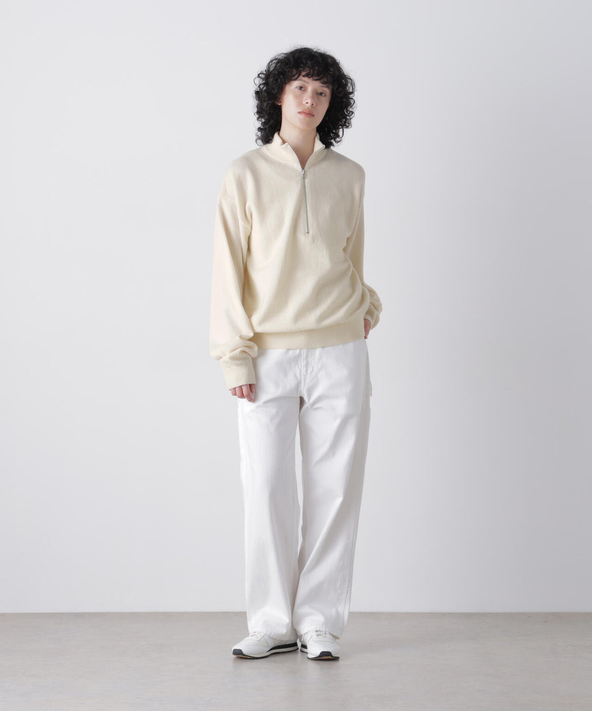 Ｙ /  [UNISEX] NONMULESING WOOL HALF ZIP KNIT PULLOVER