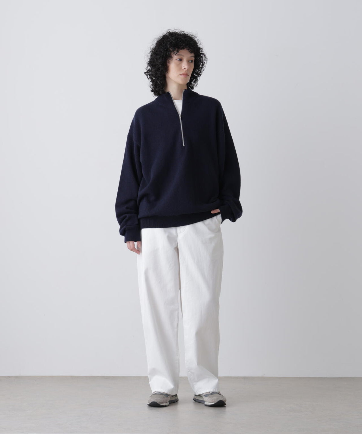 Ｙ /  [UNISEX] NONMULESING WOOL HALF ZIP KNIT PULLOVER