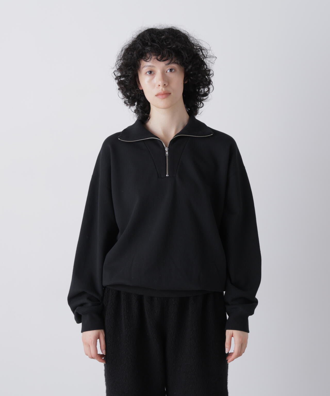 ウェア Y Y / [UNISEX] ORGANIC COTTON BLEND HEAVY WEIGHT FLEECE HALF ZIP