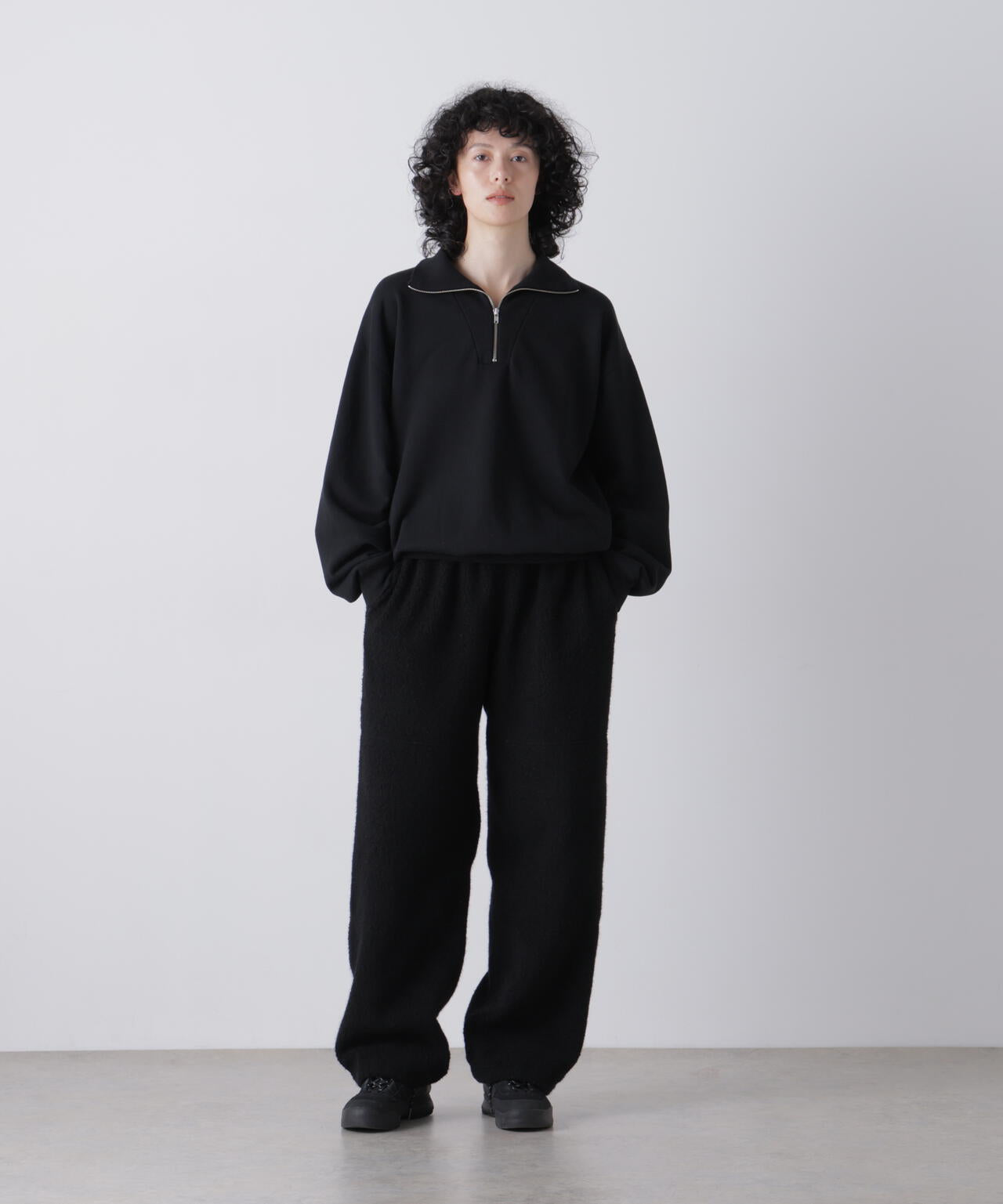 Y / [UNISEX] ORGANIC COTTON BLEND HEAVY WEIGHT FLEECE HALF ZIP