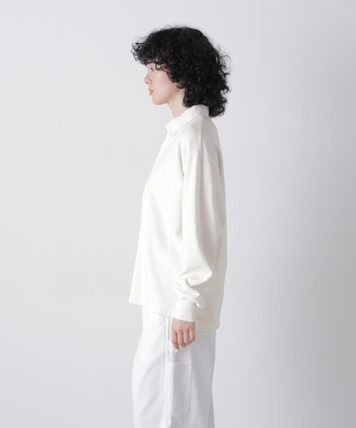 Ｙ /  [UNISEX] ORGANIC COTTON BLEND LIGHT WEIGHT FLEECE RUGBY SHIRT