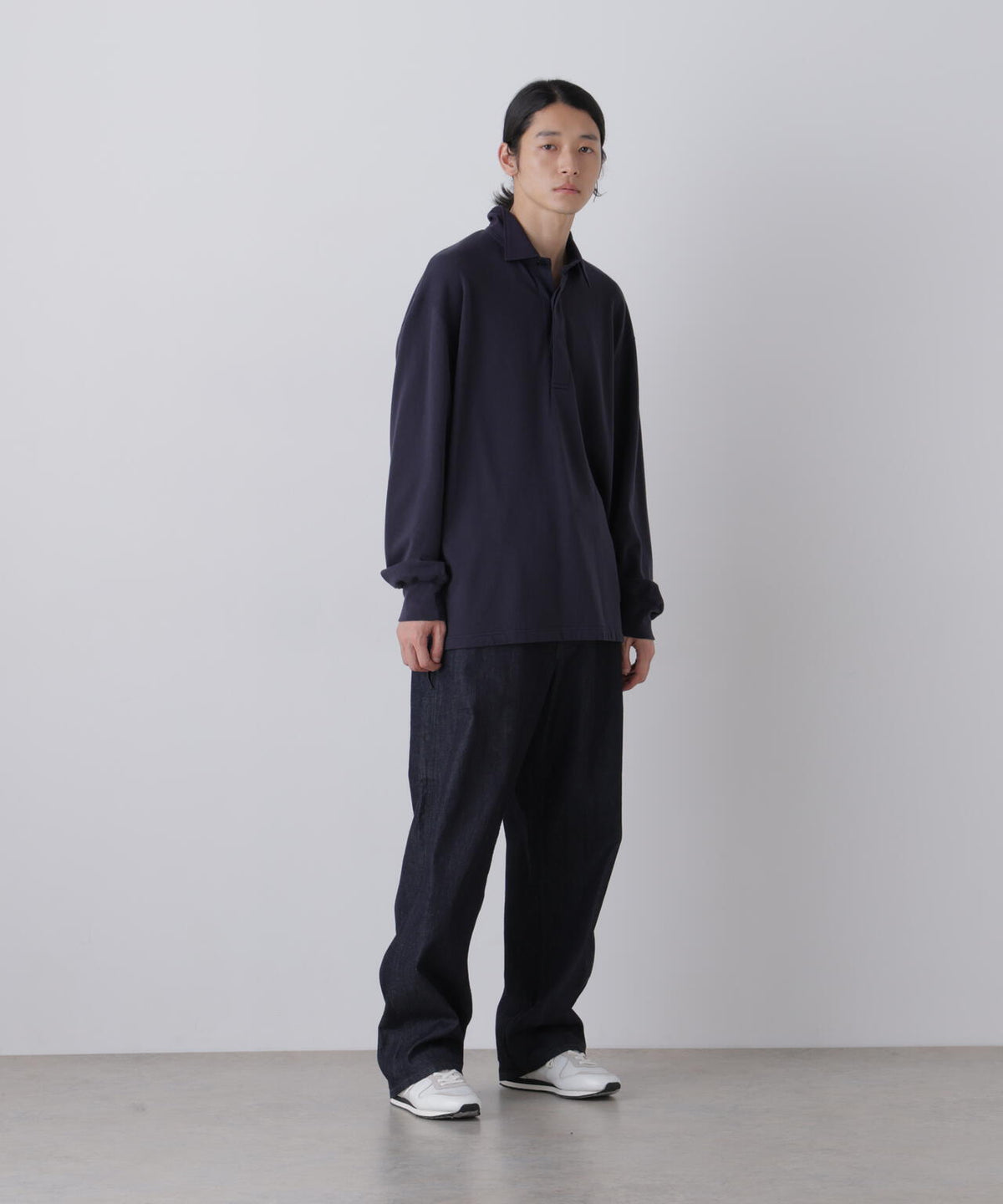 Ｙ /  [UNISEX] ORGANIC COTTON BLEND LIGHT WEIGHT FLEECE RUGBY SHIRT