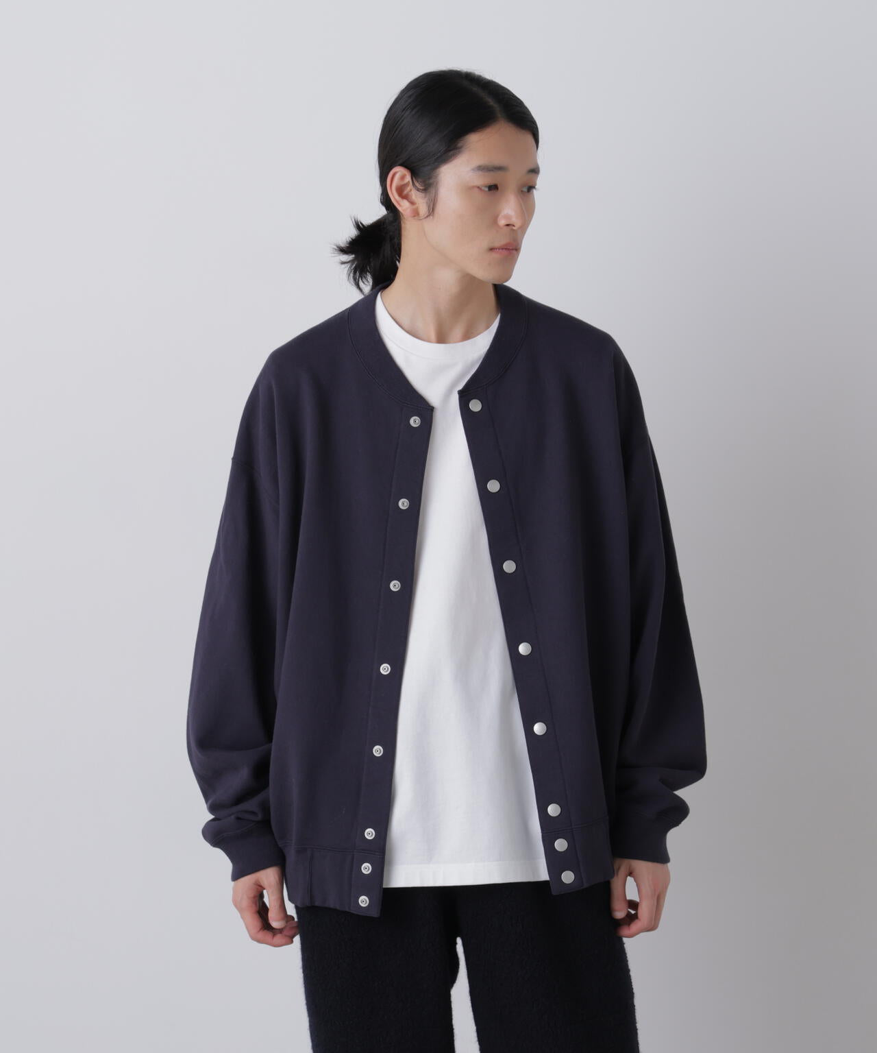 Y / [UNISEX] ORGANIC COTTON HEAVY WEIGHT FLEECE SNAP CARDIGAN