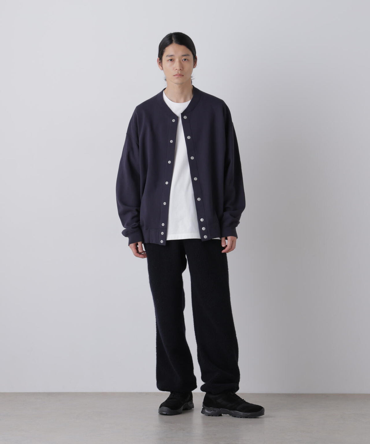 Ｙ /  [UNISEX] ORGANIC COTTON HEAVY WEIGHT FLEECE SNAP CARDIGAN
