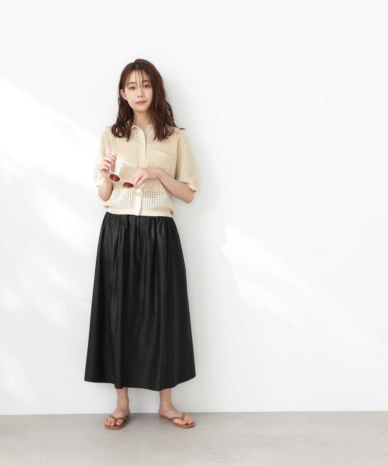 アーチ切替ポプリンスカート
