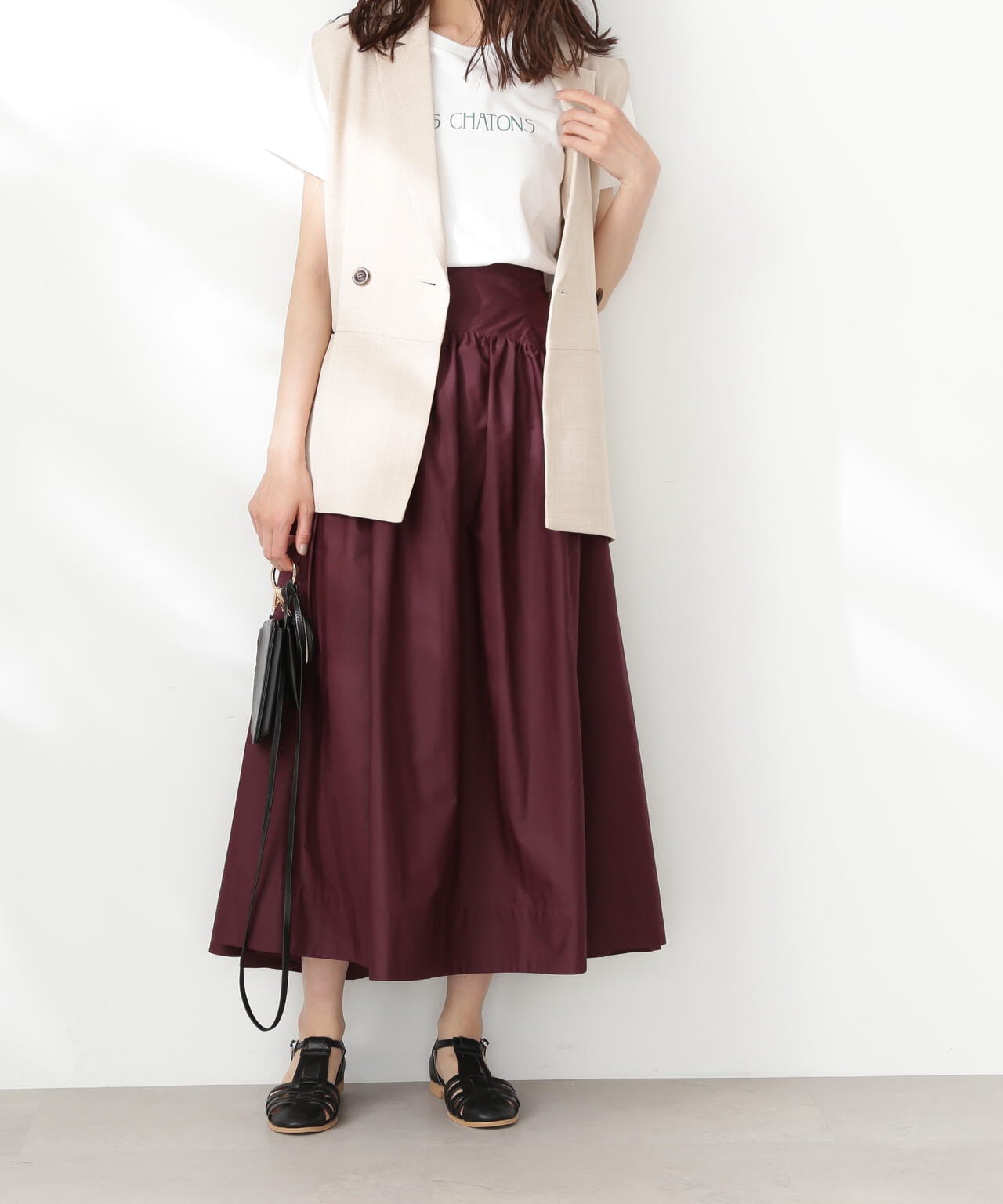 アーチ切替ポプリンスカート