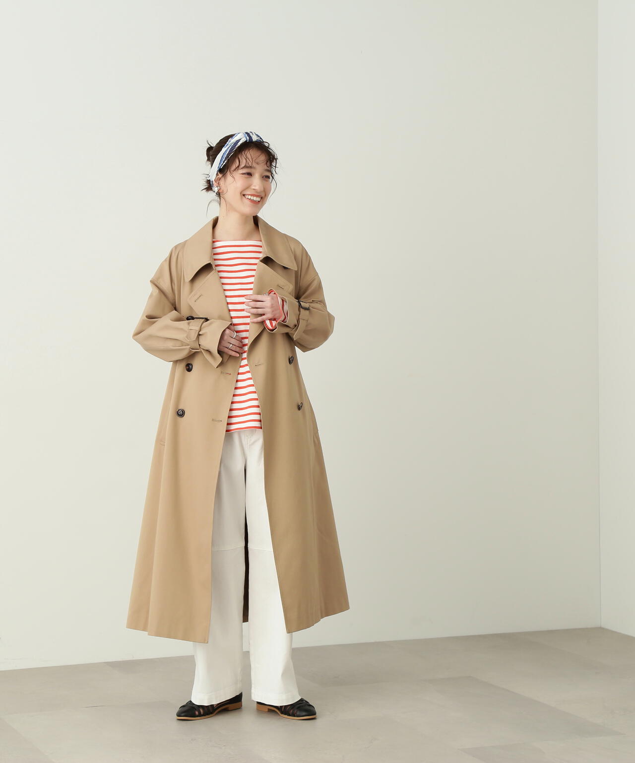 【美品】 BASE MARK 23ssトレンチコート M オーバーサイズツイルトレンチコート【S Size Line】 | N. Natural