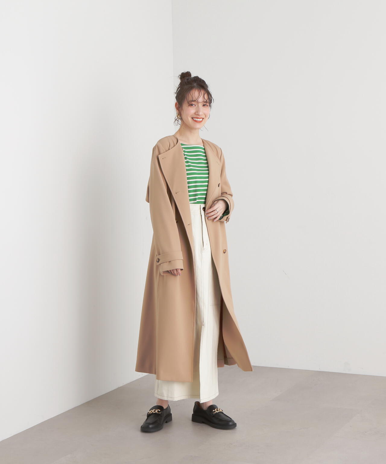 TRダブルクロスリボンベルトコート【S Size Line】