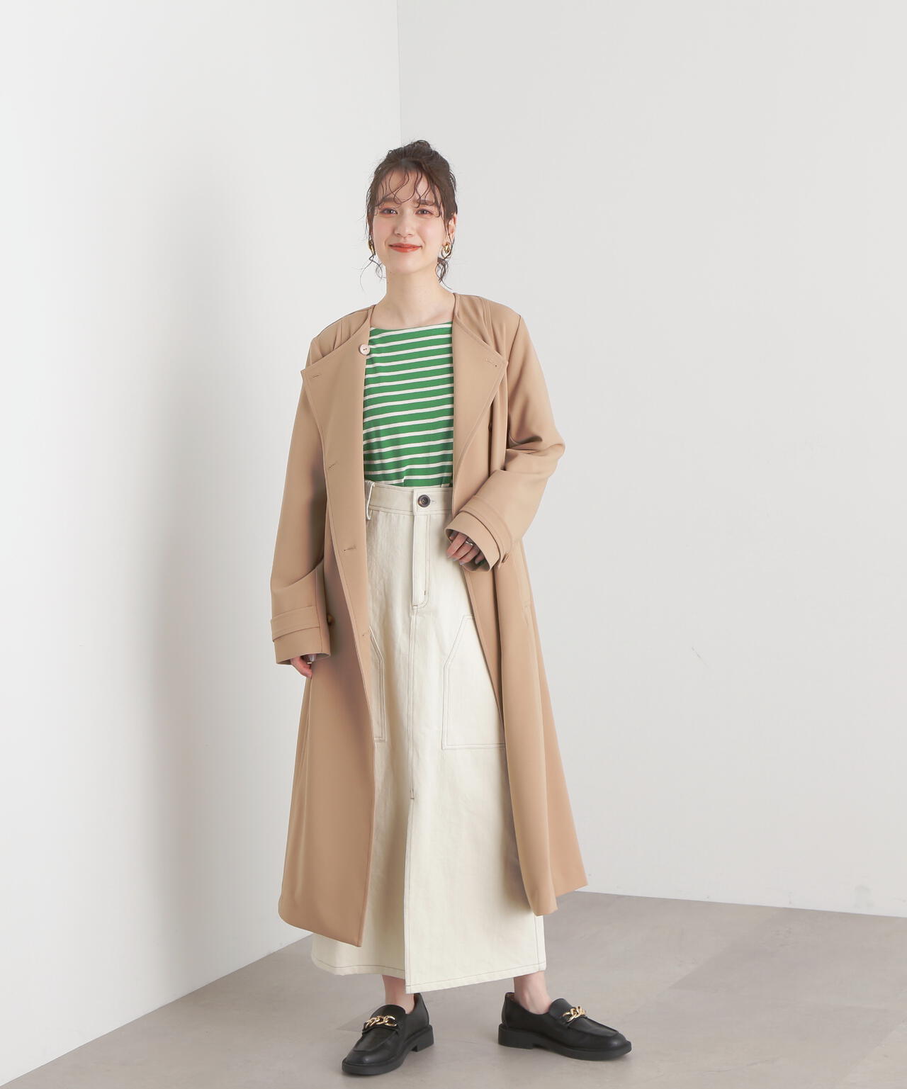 TRダブルクロスリボンベルトコート【S Size Line】