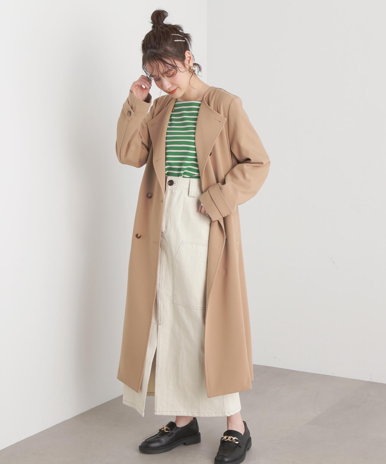 TRダブルクロスリボンベルトコート【S Size Line】
