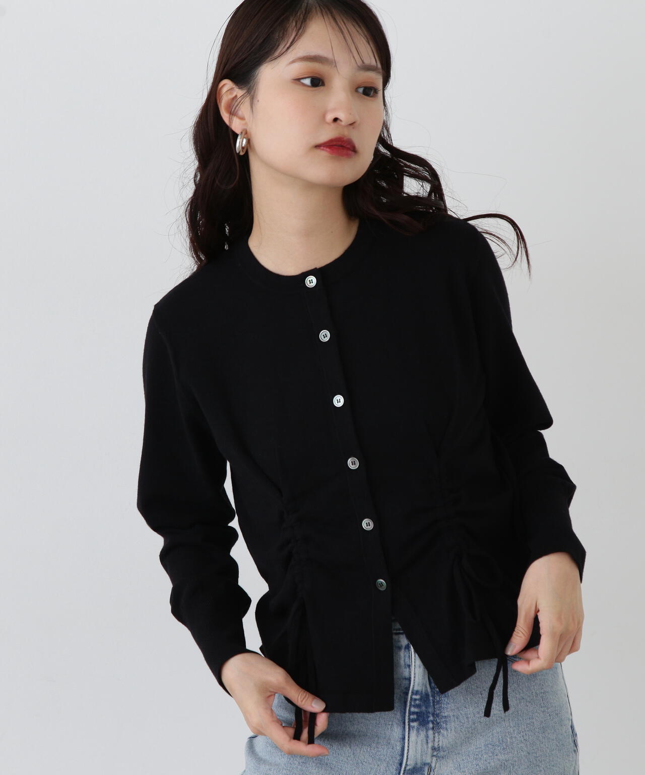 ルネ　ウエストリボン　ニット　カーディガン ルネ ウエストリボン ニット カーディガン