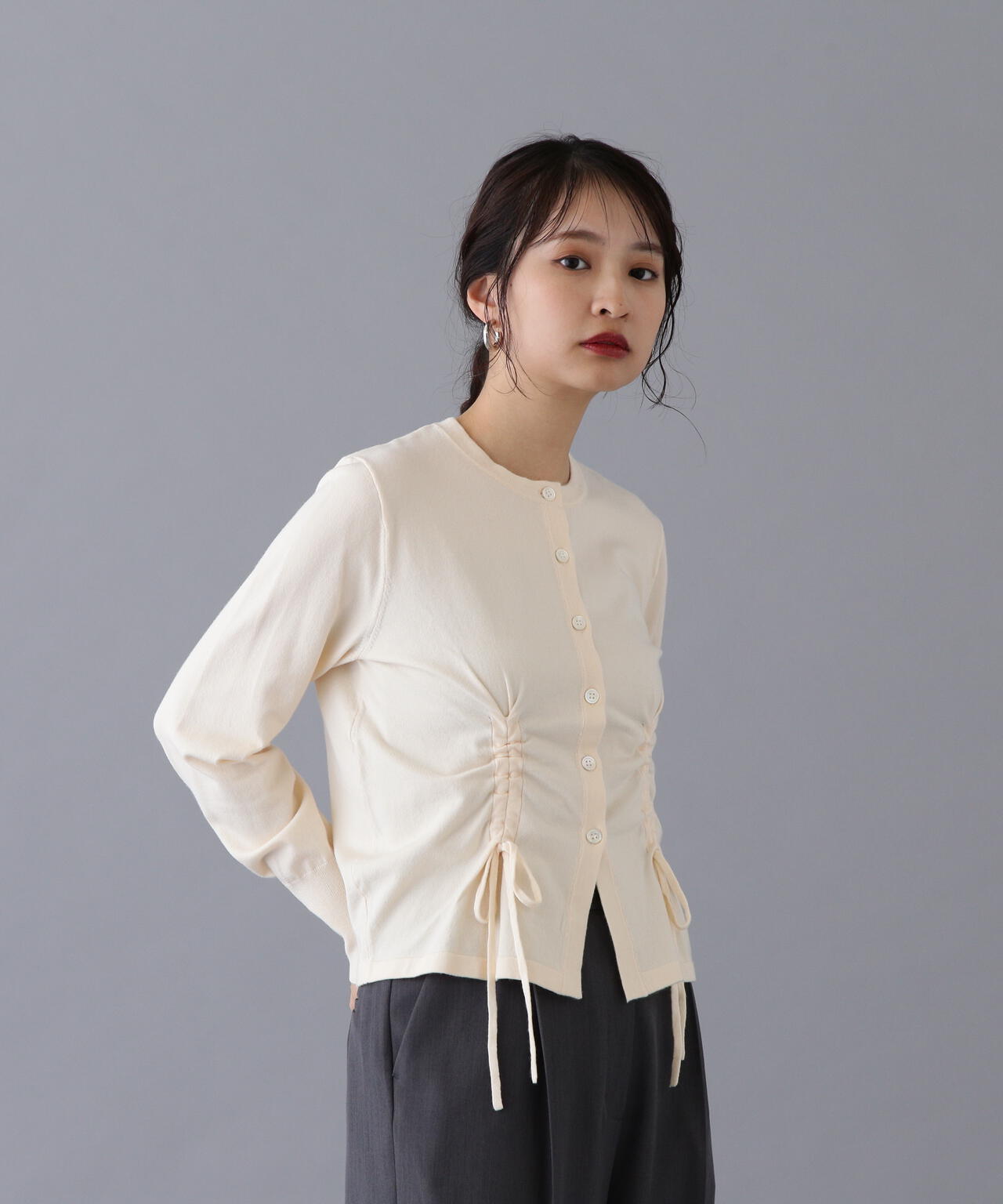 ルネ　ウエストリボン　ニット　カーディガン ルネ ウエストリボン ニット カーディガン