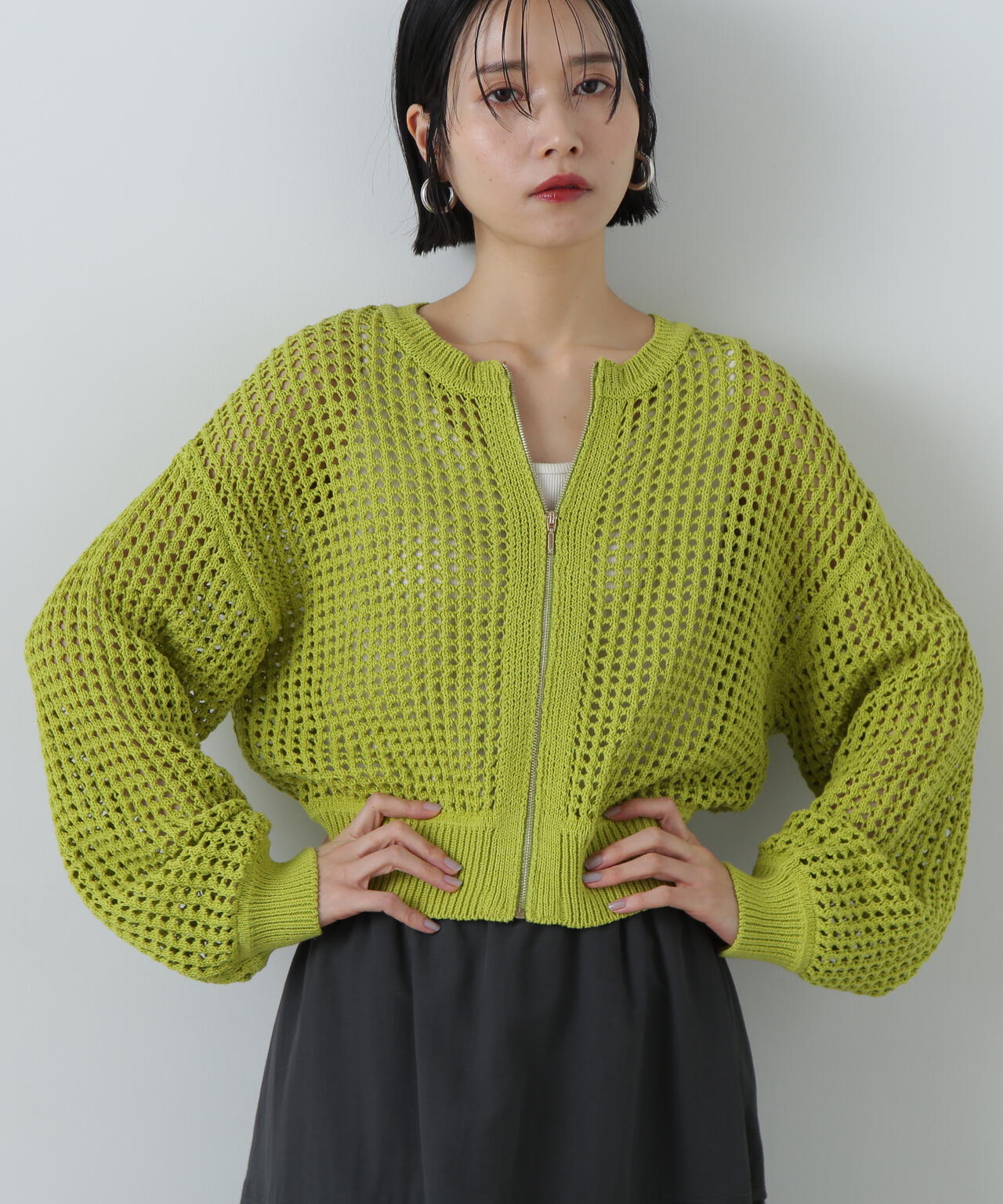 メッシュZIPニットカーディガン | N. Natural Beauty Basic*（エヌ