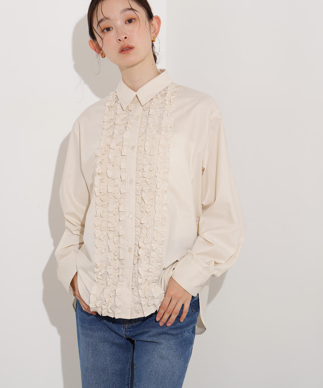 Number (Ｎ)INE 9 日本製 フリル シルク ブラウス N743 Number (N)INE 9 日本製 フリル シルク ブラウス N743 - メルカリ