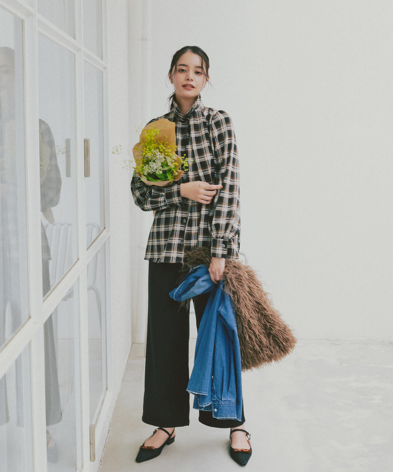 岸本セシルさん着用】チェックボウタイブラウス | N. Natural Beauty