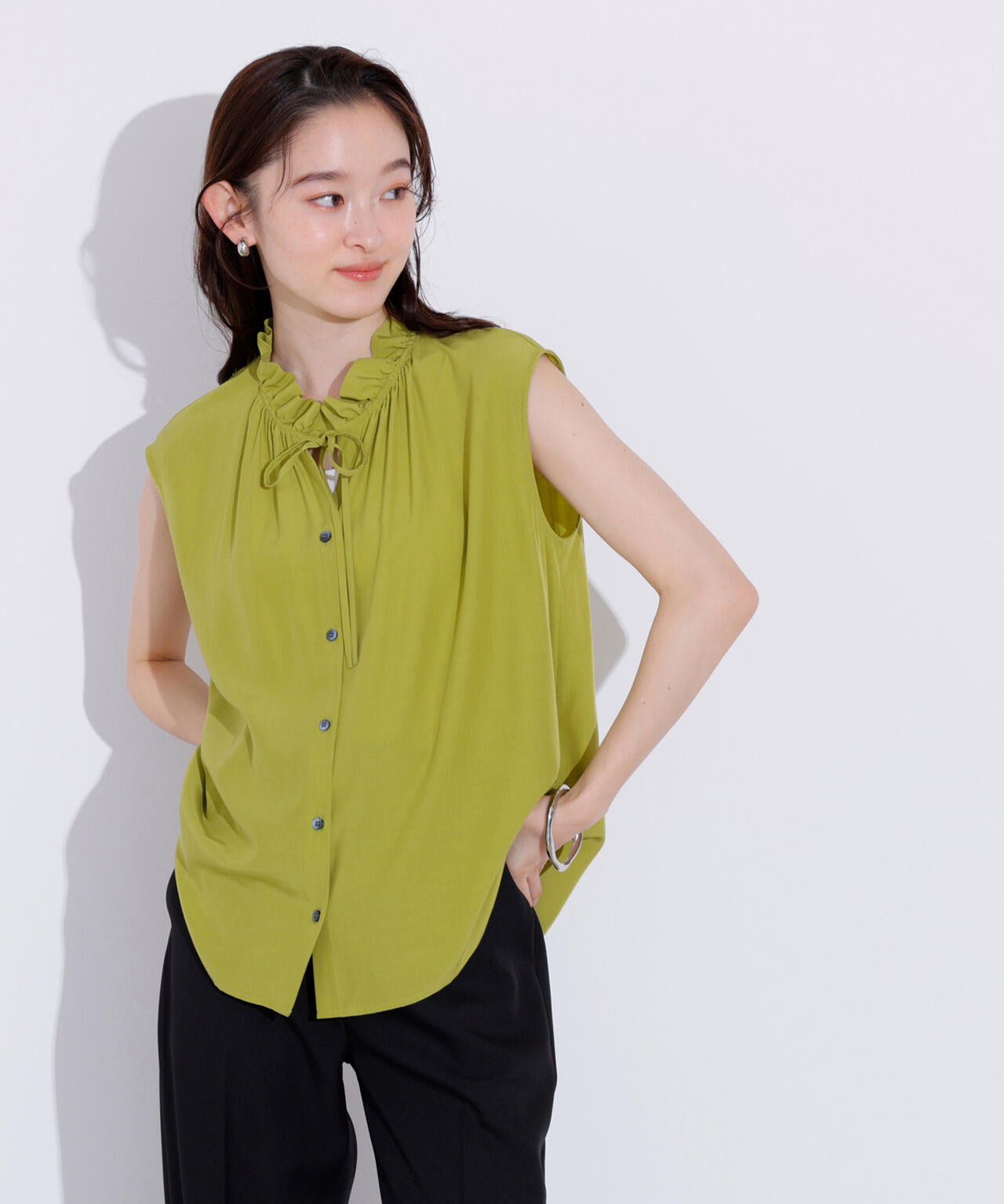 スタンドフリルネックブラウス | N. Natural Beauty Basic*（エヌ