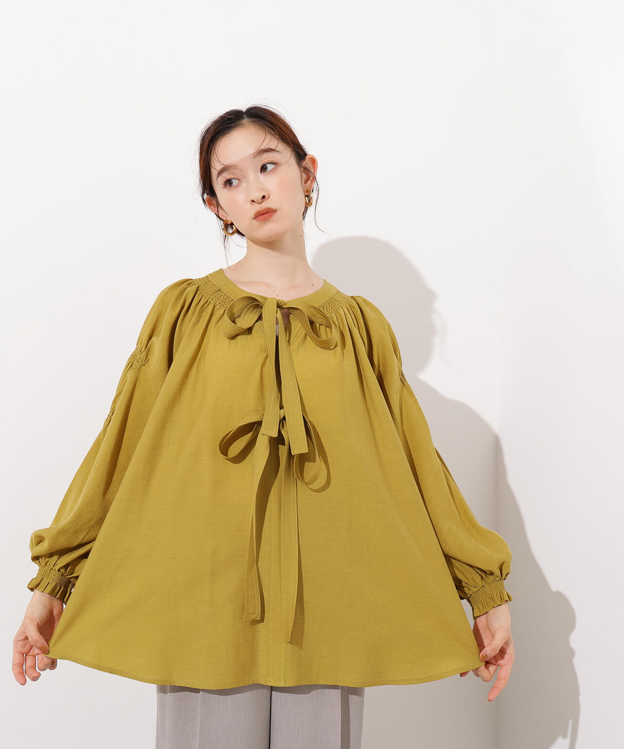 小室安未さん着用】2wayダブルリボンチュニックブラウス | N