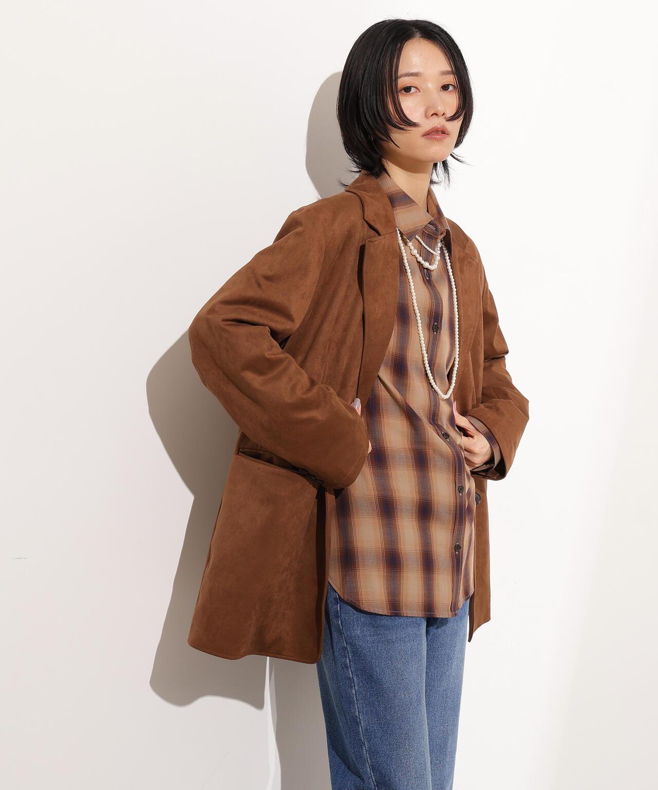 岸本セシルさん着用】チェックオーバーシャツ | N. Natural Beauty