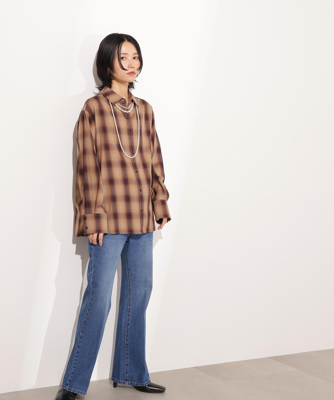 岸本セシルさん着用】チェックオーバーシャツ | N. Natural Beauty