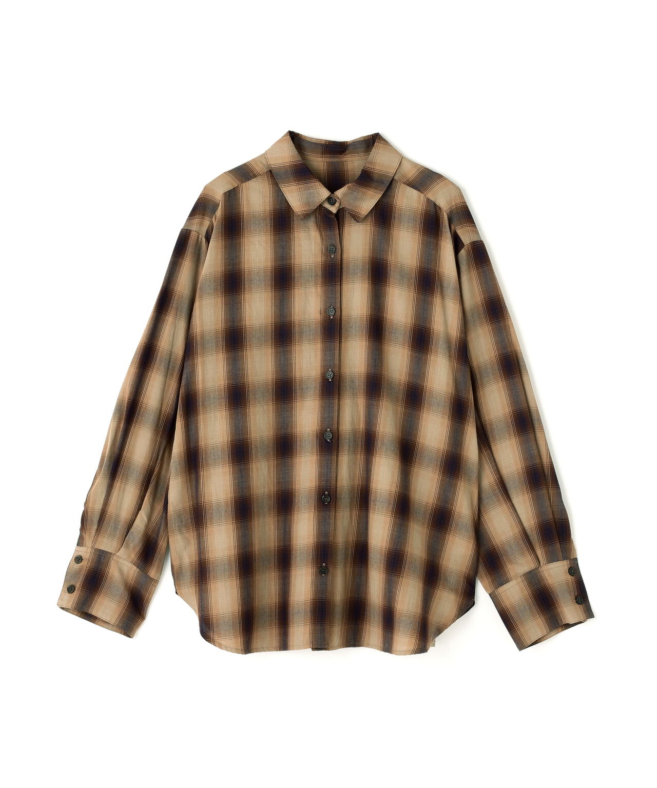 【岸本セシルさん着用】チェックオーバーシャツ