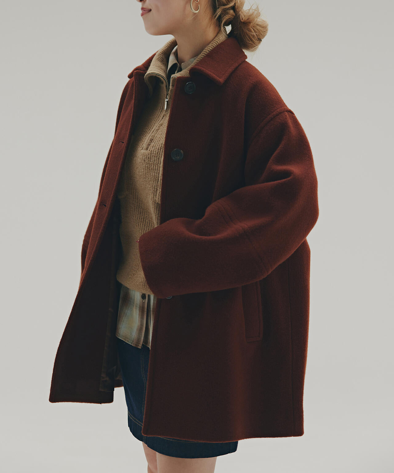 【岸本セシルさん着用】チェックオーバーシャツ